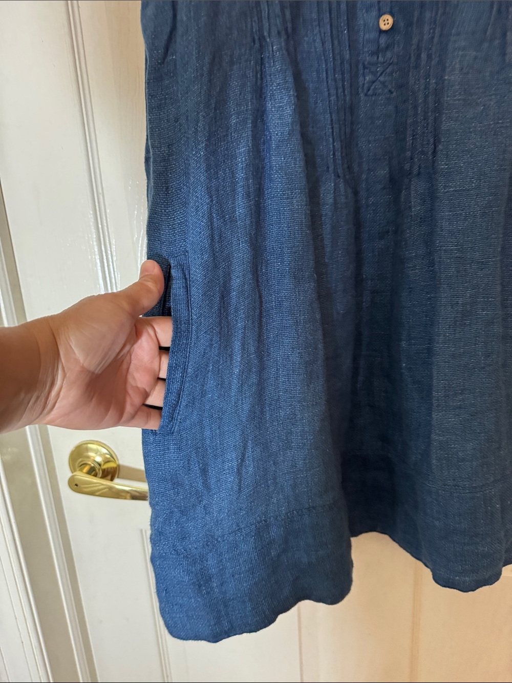 Faherty Blue Isha Linen Sleeveless Mini Dress Sz XS - Picture 3 of 8
